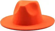 [Generic] Classical Felt Hats Unisex Wide Brim Fedora Hats Solid Caps Mens Womens Wedding Church Jazz Hats 18 59-61CM, 18, One Size, 18, One Size