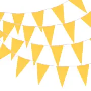 100ft Yellow Pennant Banner Flags with 60PCS Triangle Bunting Flags