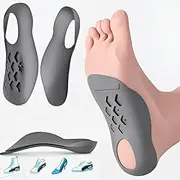[RSTQ] Insoles Arch Support Inserts Orthotics Shoe Inserts for Men Women,Rapidly Relief Plantar Fasciitis Foot Pain, Flat Feet, High Arch,Over Pronation,X/O Legs Correction-L,Gray