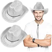 [BESPORTBLE] Glitter Cowgirl Hat with Sequins Stylish Design for Halloween Christmas and Costume Parties Accessory for Dress Up and Festivals Silver