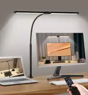 Led Desk Lamp for Home Office, Eye-Care Architect Light with Clamp, Smart Double
