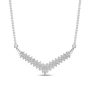 Bevilles 3 Row V Shape Necklace with 1/2ct of Diamonds in Sterling Silver