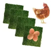 PINVNBY 4 Pcs Chicken Nesting Box Pads,12"x12" Washable Artificial Grass Rug ...