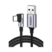 UGREEN 90 Degree Angle USB-C Male to USB-A Male Braided Cable 3m