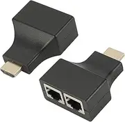 tunghey 2Pack HDMI to RJ45 Network Adapter, 1080P HDMI Male to Dual RJ45 Female Network CAT5e CAT6 Converter Extender Splitter Repeater for HDTV HDPC PS3 STB