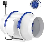 Hon&Guan 150mm Inline Duct Fan, 307 CFM Ventilation Exhaust Fan for Kitchen, Bathroom, Growth Tents, Hydroponics(6 inch)