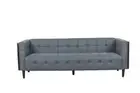 LIANA 3-SEATER FABRIC SOFA COUCH SETTEE CHARCOAL HIGH ARMS