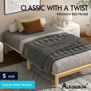 ALFORDSON Bed Frame Wooden Timber Single Size Mattress Base Platform Basia Oak