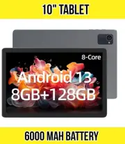 Tablet 10" Octa-Core CPU, 8GB/128GB Android 13 1280x800 HD Wi-Fi 6, Dual Camera