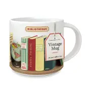 Cavallini Vintage Table/Glassware Coffee/Tea Mug 414ml/19.5cm Vintage Book