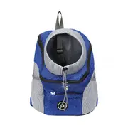 Puppy Travel Mesh Pet Dog Carrier Backpack Travel Portable Shoulder Bag - Blue