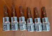 6X 3/8" drive Torque Socket bit Set Torx T45 CRV-MO