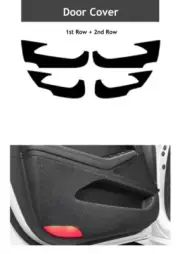 Anti-Scratch Door Cover Felt Fabric 4Pcs Black Ems/Ups for Genesis G80 2015~2020