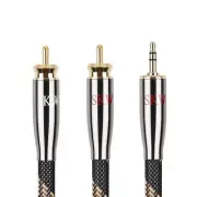 Audiophile Ultra-high Purity Copper Audio Cable 3.5mm Male to 2 RCA Male Audi...