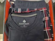 Rainforest Men’s 2 Piece Loungewear Pajama Set, Small, Blue & Red Checkered New