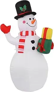 Inflatable Christmas Snowman, Low Noise Colorful Light Outdoor Christmas Blow Up Snowman High Speed Fan for Party (AU Plug)