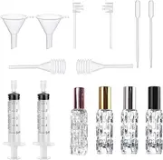 5Pcs 10ML Perfume Travel Refillable, Refillable Spray Empty Perfume Bottles, Portable Atomizer Sprayer with 10Pcs Perfume Refill Pump Tools