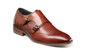 Stacy Adams Men's Lavine Double Monk Strap Chestnut Leather Shoes 25171-205