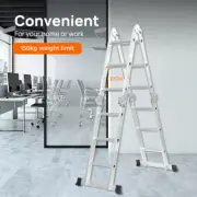 3.7M Multi Purpose Ladder Aluminium Folding Extension Adjustable Step Foldable