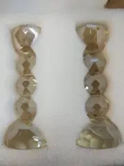candlestick holders glass gold