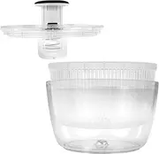 Vegetable Dryer Spinner, Salad Spinner Clear with Lid, Easy to Clean Lettuce Spinner with Bowl, Large Capacity Salad Colander, Multifunctional Salad Bowl Spinne for Home (White)