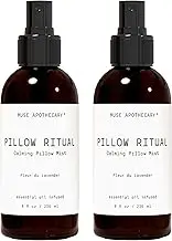 Muse Apothecary Pillow Ritual - Aromatic, Calming and Relaxing Pillow Mist, Linen and Fabric Spray - Infused with Natural Aromatherapy Essential Oils - 8 oz, Fleur du Lavender, 2 Pack