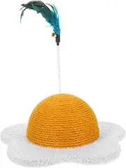 Cat Scratch Board with Egg Yolk Design Durable Round Scratching Ball for Cats Resistant for Indoor Play and Exercise Keeps Furniture Safe