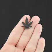 4 Marijuana Leaf Enamel Charms - E839