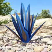 Metal Art Agave Rustic Sculpture 9 Leaves Garden Decorations Ornament