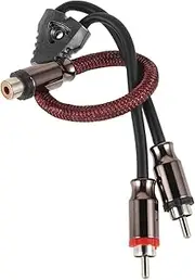 PRETYZOOM RCA Signal Cable Automotive Audio RCA to Dual RCA for Power Amplifier Subwoofer Stylish Mesh Design Reliable Sound Transmission