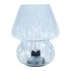 8" Blue Tortoise Glass Battery-Powered Mushroom Table Lamp