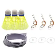 Badminton Trainer Kit, Elastic Training Equipment, Glowing Rebounder Set, Innovative Suspension Design, Adjustable Height System 8.2x6.5cm/3.23x2.56 Inches For Single Player, Indoor Outdoor Games Spo