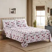 1500 Supreme Collection Microfiber Buffalo Check Deer Print Flannel Sheet Set