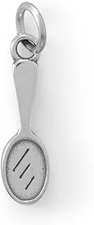 [JewelryWeb] 925 Sterling Silver Hand Mirror Charm Pendant Necklace Oxidized 3d 6.4mm X 22.1mm
