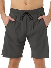 [TXJ Sports] Men's Athletic Shorts with Zipper Pockets 9" Running Shorts Men Quick Dry Gym Workout Short Lightweight