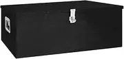 Heavy Duty Aluminum Tool Box for Pick Up Trucks, Aluminium Transport Box, Trailer Box, Truck Box, Aluminium Case, Storage Organizer with Lock & Keys, Black 100x55x37 cm