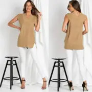 Calia Oversize Knit Vest in Beige
