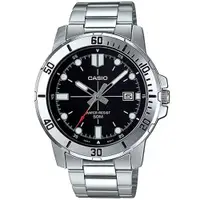 在飛比找PChome24h購物優惠-【CASIO 卡西歐】簡約率性不鏽鋼腕錶/銀x黑面 刻度款(