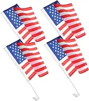 BEBEMOKO 4pcs American Flags for Cars Flags Double-sided Usa for Trucks Vehicles Easy to Attach Vibrant Colors for Patriotic Displays