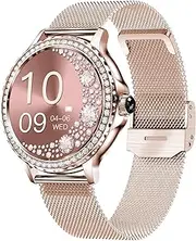 Pard 1.3 Inch Women Smart Watch with Sleep Detection, Heart Rate Blood Pressure for iOS Android Devices, Rose Gold