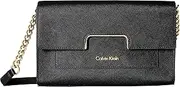 [Calvin Klein] Womens Saffiano Leather Flap Crossbody
