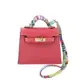 HERMES Kelly Twilly Bag 拼色迷你凱莉包吊飾(唇膏粉/古典玫瑰粉) H080208CC AM