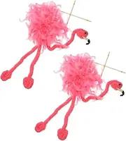 FELTECHELECTR 2pcs Interactive Flamingo Marionette Puppets Animal Show Props for Parties Decor Safe Lightweight and Design for Family Engagement Holiday Celebrations