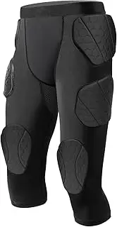 [ciseroye] 7 Pad Girdle Football Youth Football Girdle Youth Boys with Knee Integrated Hip Tailbone Thigh Pads- Basketball Padded Compression Shorts for Basketball Baseball Rugby Soccer- YM