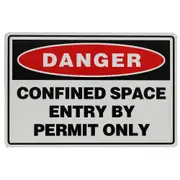 3x Warning Notice Danger Confirmed Space Enter Permit Only Sign 200x300mm Metal