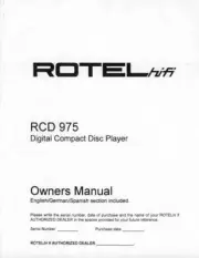Rotel RCD-975 CD Player Owners Manual
