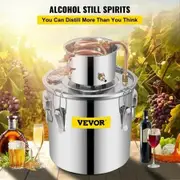Moonshine Still 9.6Gal 38L Stainless Steel Water Alcohol Distiller Copper Tube Home Brewing Kit Build-in Thermometer for DIY Whisky Wine Brandy, Sliver