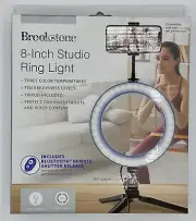 Brookstone 8'' LED Photo / Video Studio Ring Light Kit with Tripod & Phone Mount