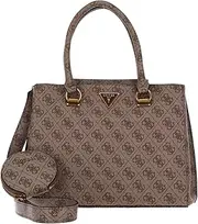 [GUESS] Women's Shoulder Crossbody Handbag Alexie 4G Logo, Beige, Latte Logo, Western