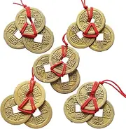 Chinese Good Luck Coin,Fortune Good Luck Traditional Coin with Red String | Fortune Coin Feng Shui Coin Good Luck Coin Ancient Chinese Dynasty Time Coin for Attracting Wealth Success